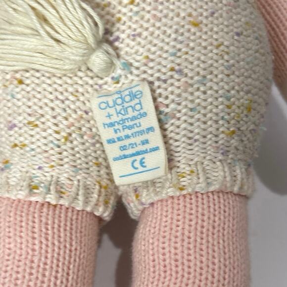 Cuddle Kind 21" Ella Unicorn Plush Speckled Pom Pom Knit Stuffed Doll - Picture 3 of 6